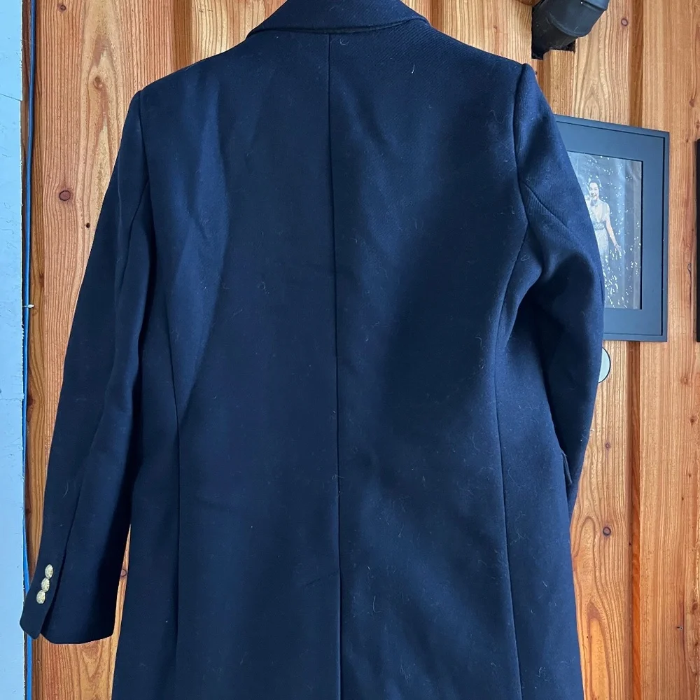 Double Breasted Zara Manteco Wool Blend Trench Coat - Picture 3 of 7